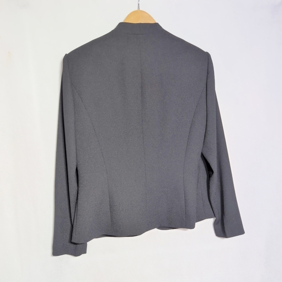 Vintage Adrianna Papell 14 Black Maxi Skirt Suit Embroidered - Picture 3 of 10